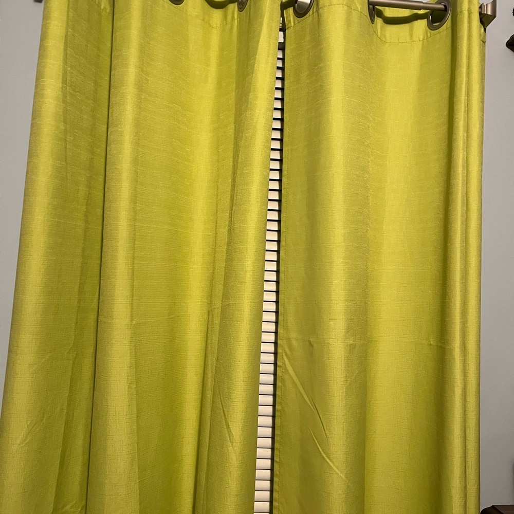 2 sets Green curtains-grommet